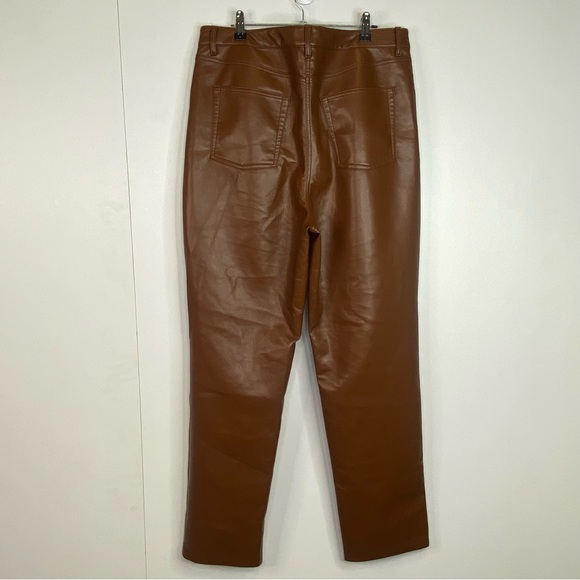 Wilfred Size 16 Melina Pants Brown Aritzia Faux Leather Bottoms - Picture 3 of 4